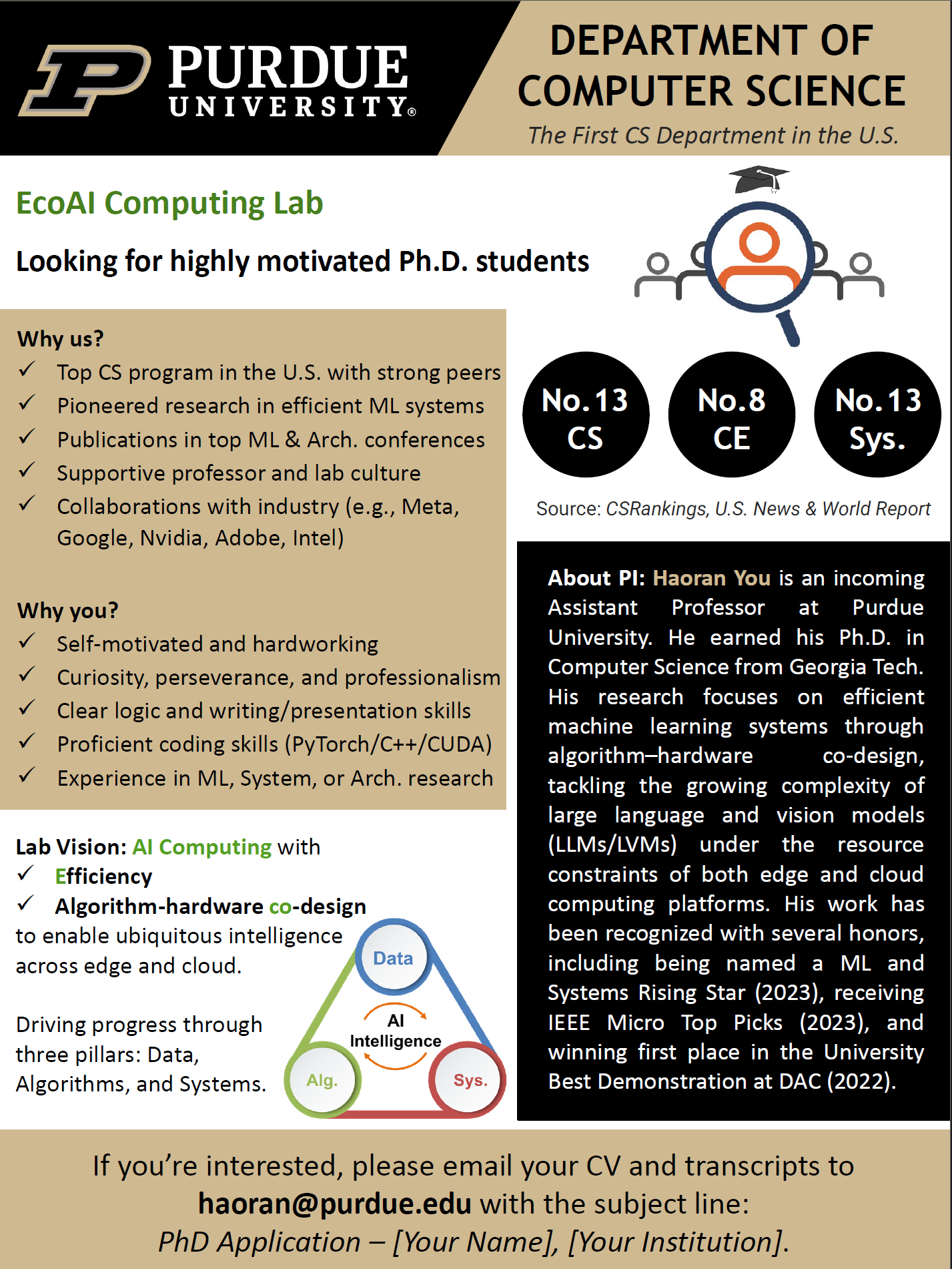 EcoAI Lab PhD recruiting flyer